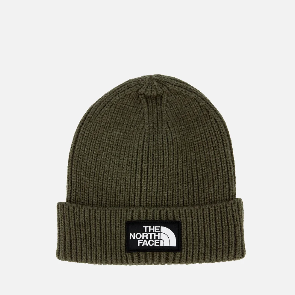 The North Face Men's TNF Logo Box Cuffed Beanie - New Taupe Green Image 1