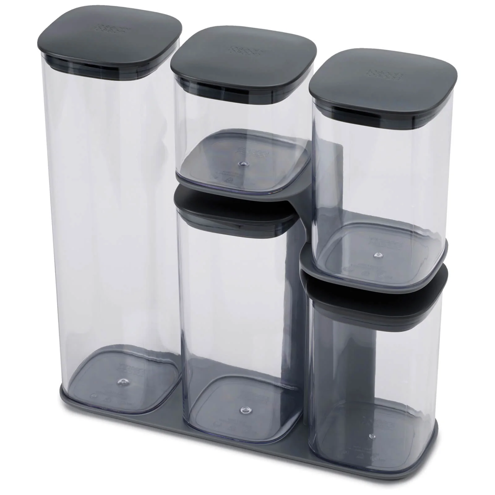 Joseph Joseph Podium 5-Piece Storage Jar Set With Stand - Grey Image 1