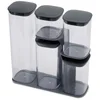 Joseph Joseph Podium 5-Piece Storage Jar Set With Stand - Grey - Image 1