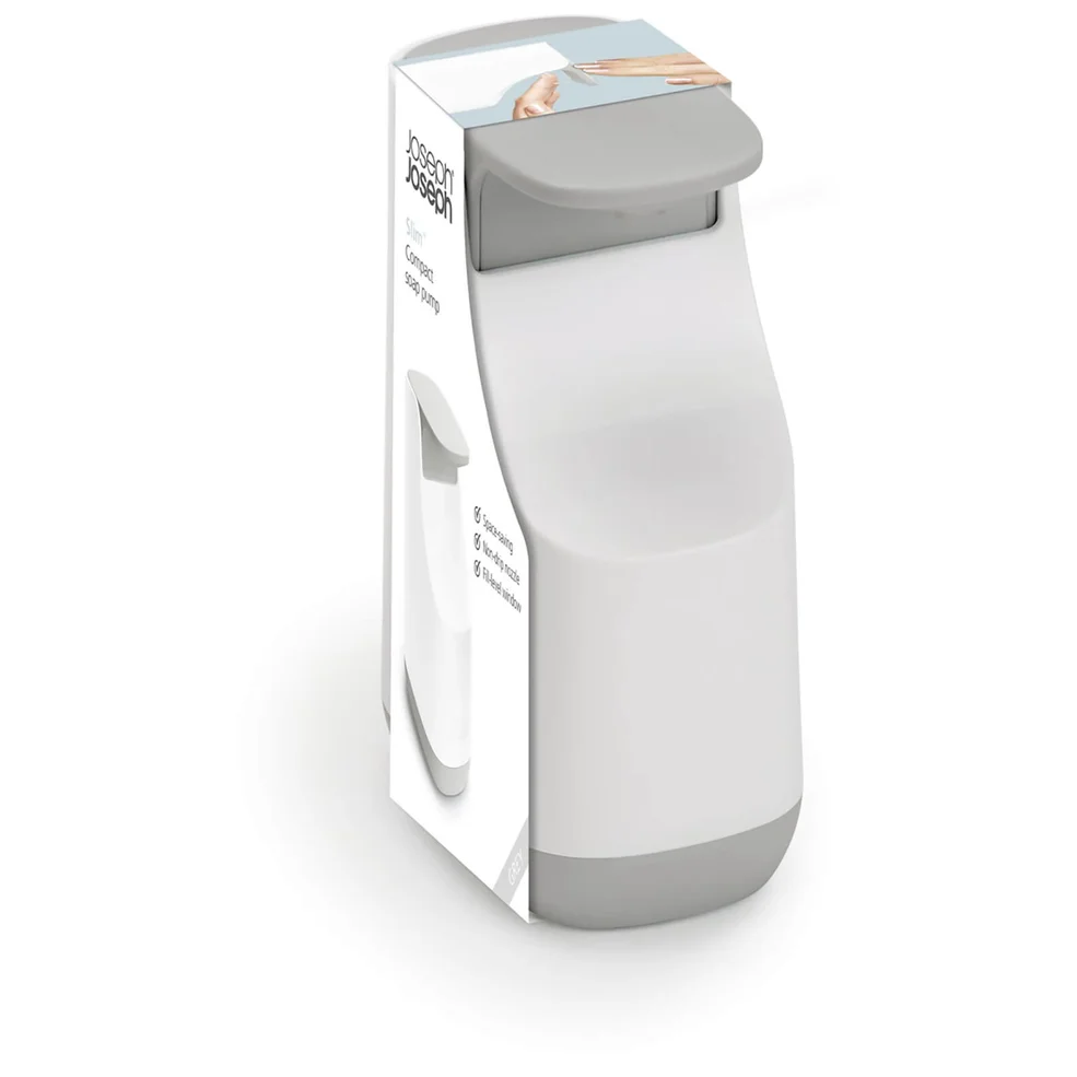 Joseph Joseph Slim Compact Soap Dispenser - White/Grey Image 1
