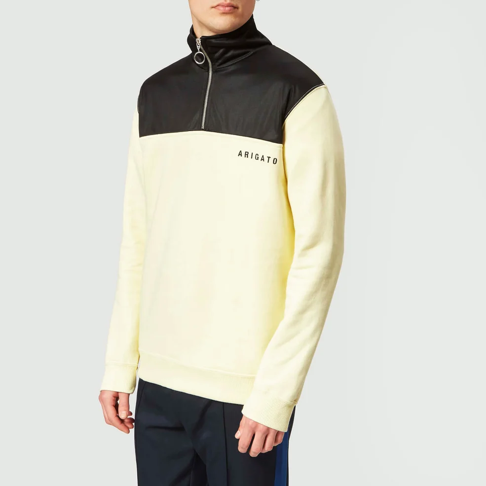 Axel Arigato Men's Half Zip Track Sweatshirt - Pale Yellow Image 1
