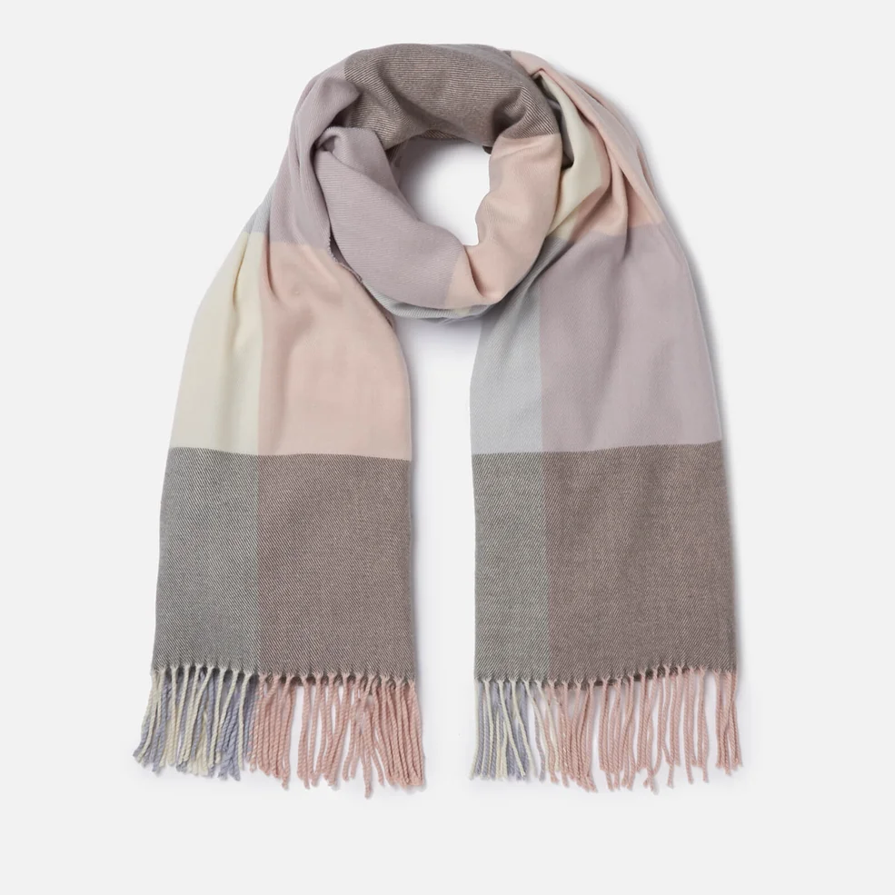 Barbour Women's Pastel Check Scarf - Blue/Pink/Grey Image 1