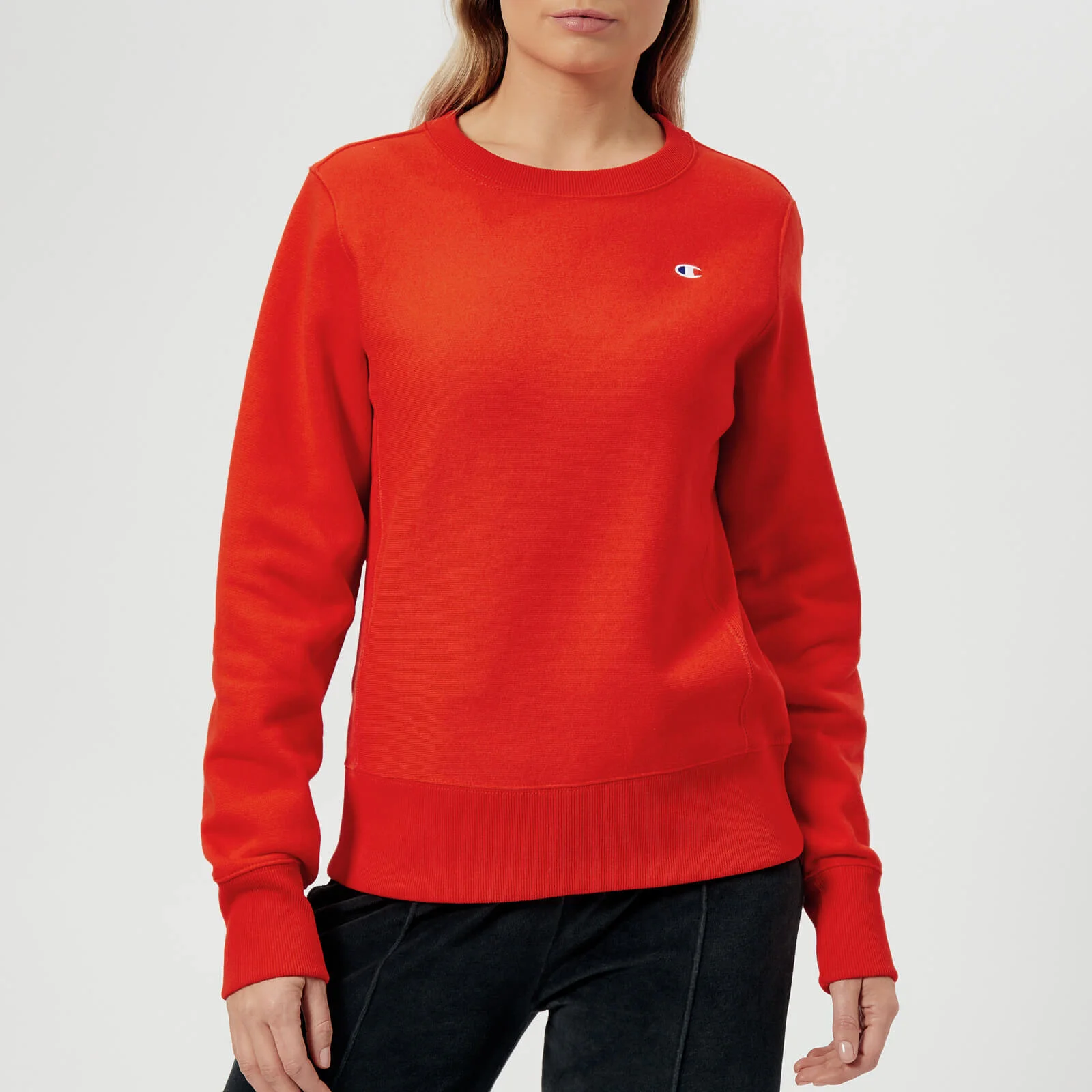 Champion Women's Crew Neck Sweatshirt - Orange Image 1