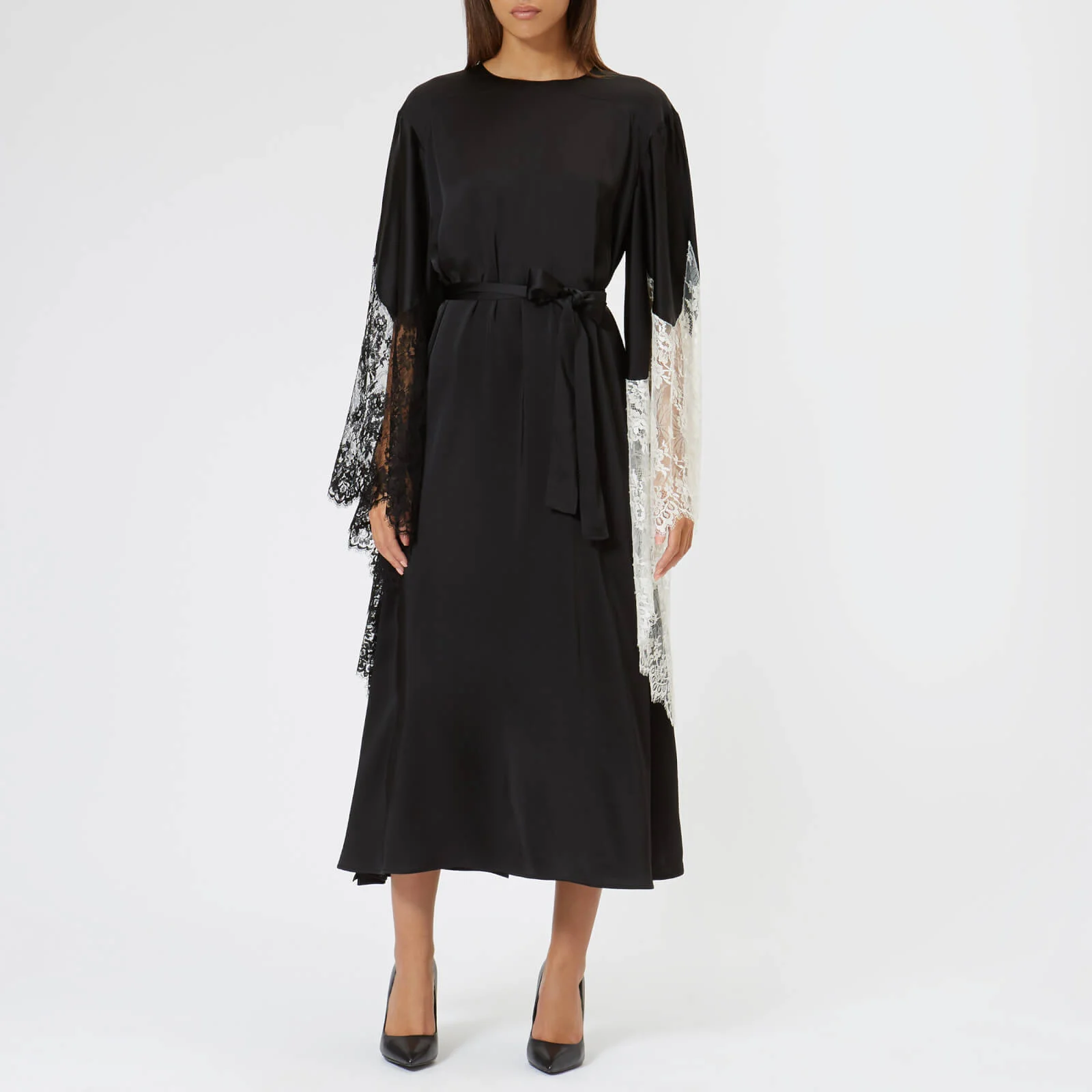 Christopher Kane Women's Lace Trim Satin Dress - Black Image 1