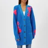 Christopher Kane Women's Flower Embroidery Cardigan - Neon Blue - Image 1