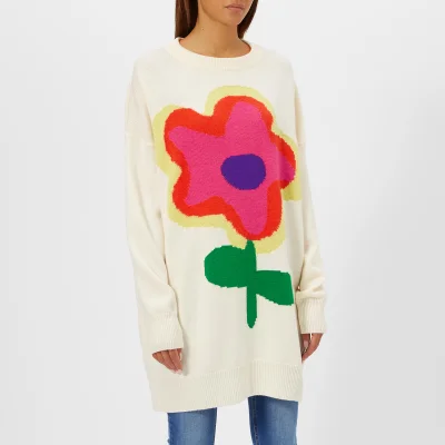 Christopher Kane Women's Jumbo Flower Intarsia Sweater - Cream