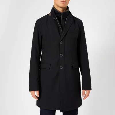 Herno Men's Classic Single Breasted Over Coat - Navy