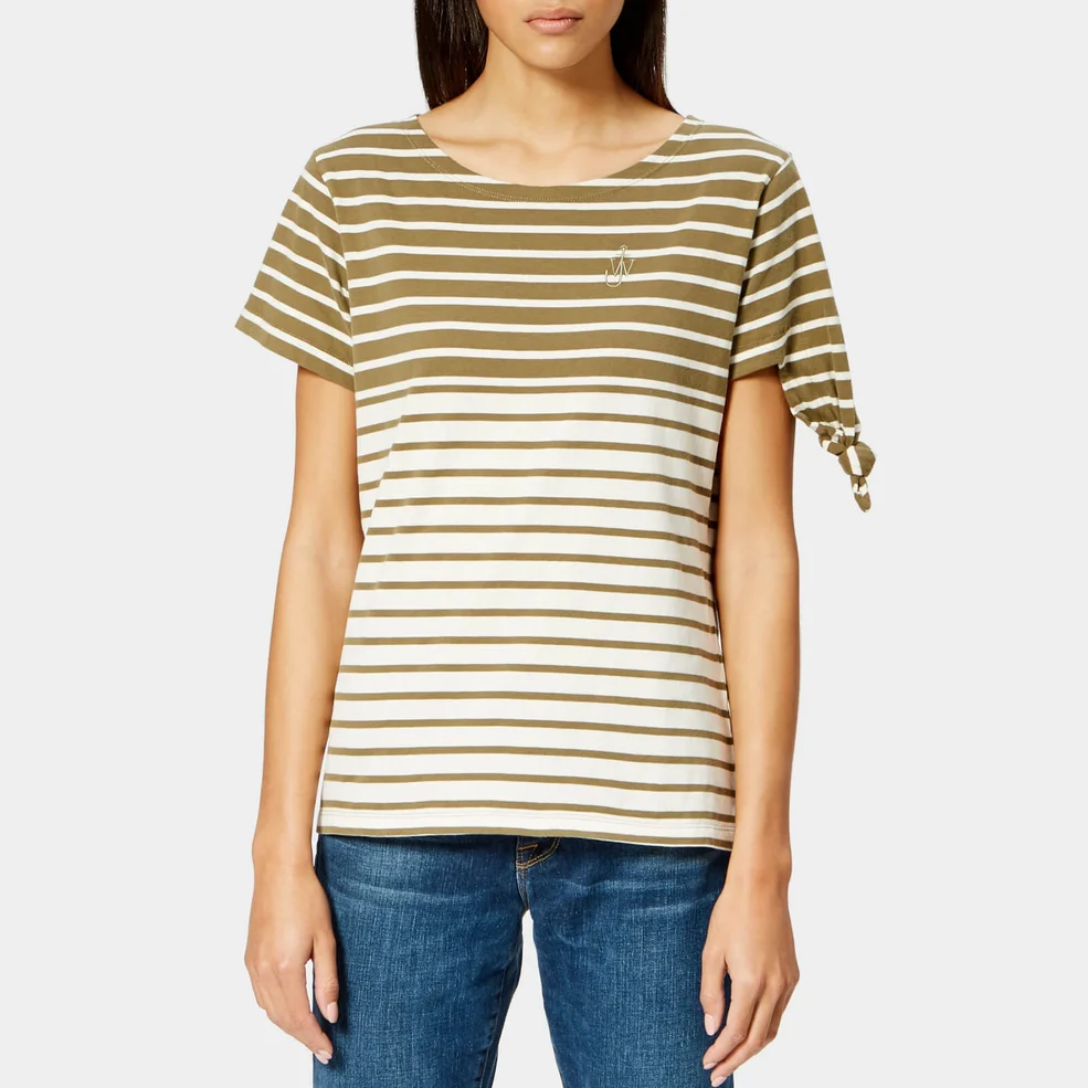 JW Anderson Women's Breton Stripe Knot T-Shirt - Khaki Stripe Image 1