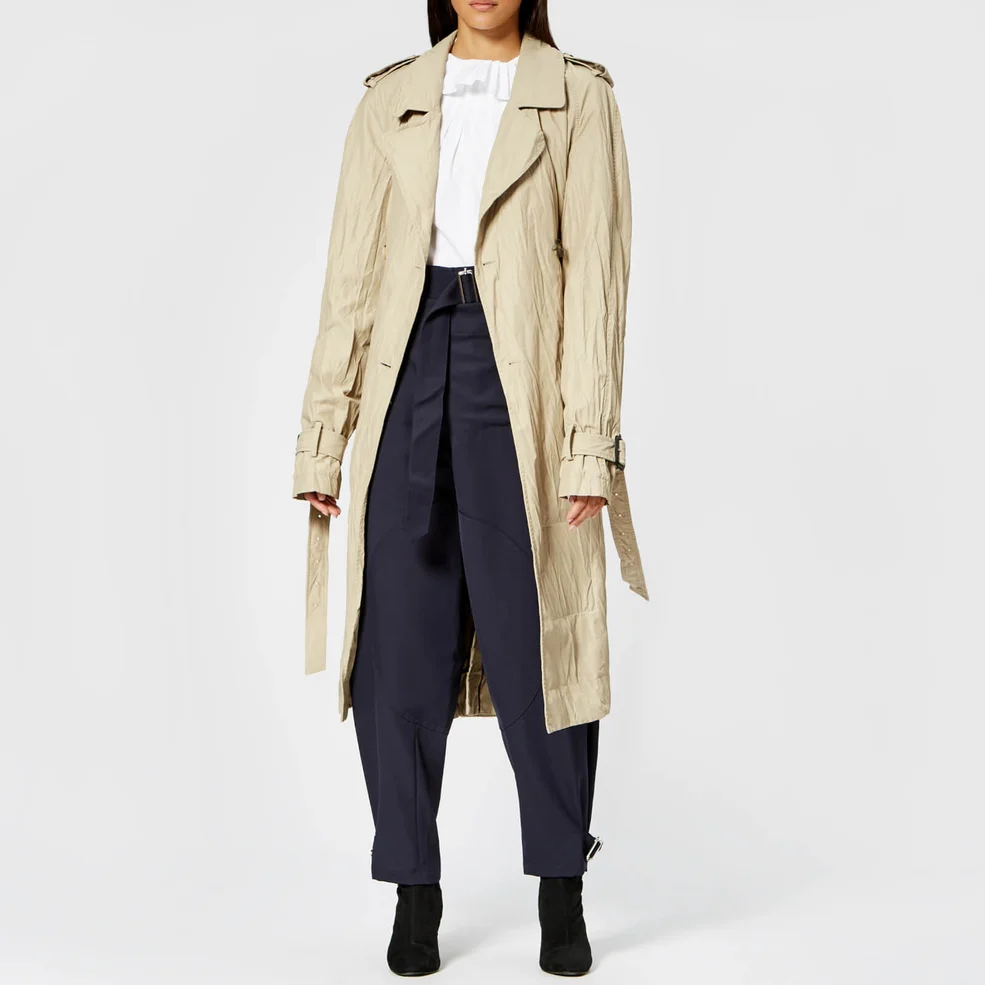 JW Anderson Women's Double Faced Crinkle Trench Coat - Hemp Image 1