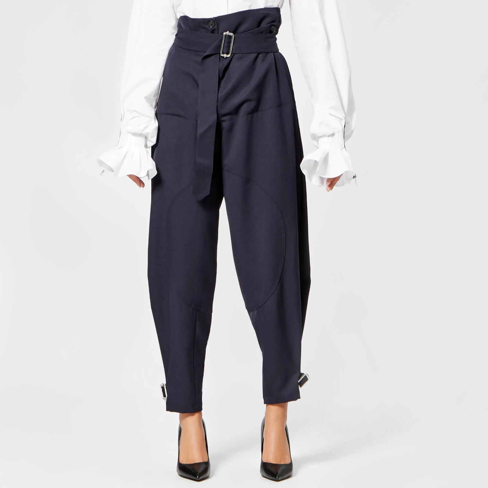 JW Anderson Women's Fold Front Utility Trousers - Navy Image 1