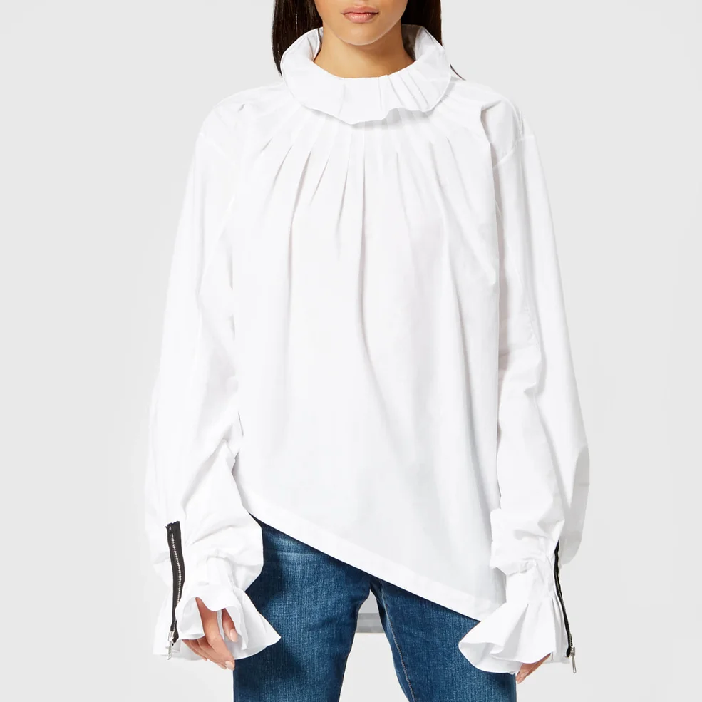 JW Anderson Women's Pleated Collar Blouse - White Image 1
