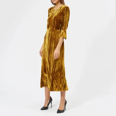 Stine Goya Women's Velvet Midi Dress - Golden
