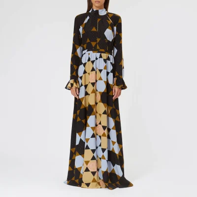 Stine Goya Women's Regitze Hexigons Silk Maxi Dress - Hexigons Amber