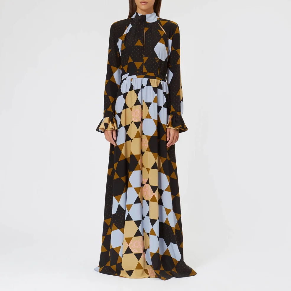 Stine Goya Women's Regitze Hexigons Silk Maxi Dress - Hexigons Amber Image 1