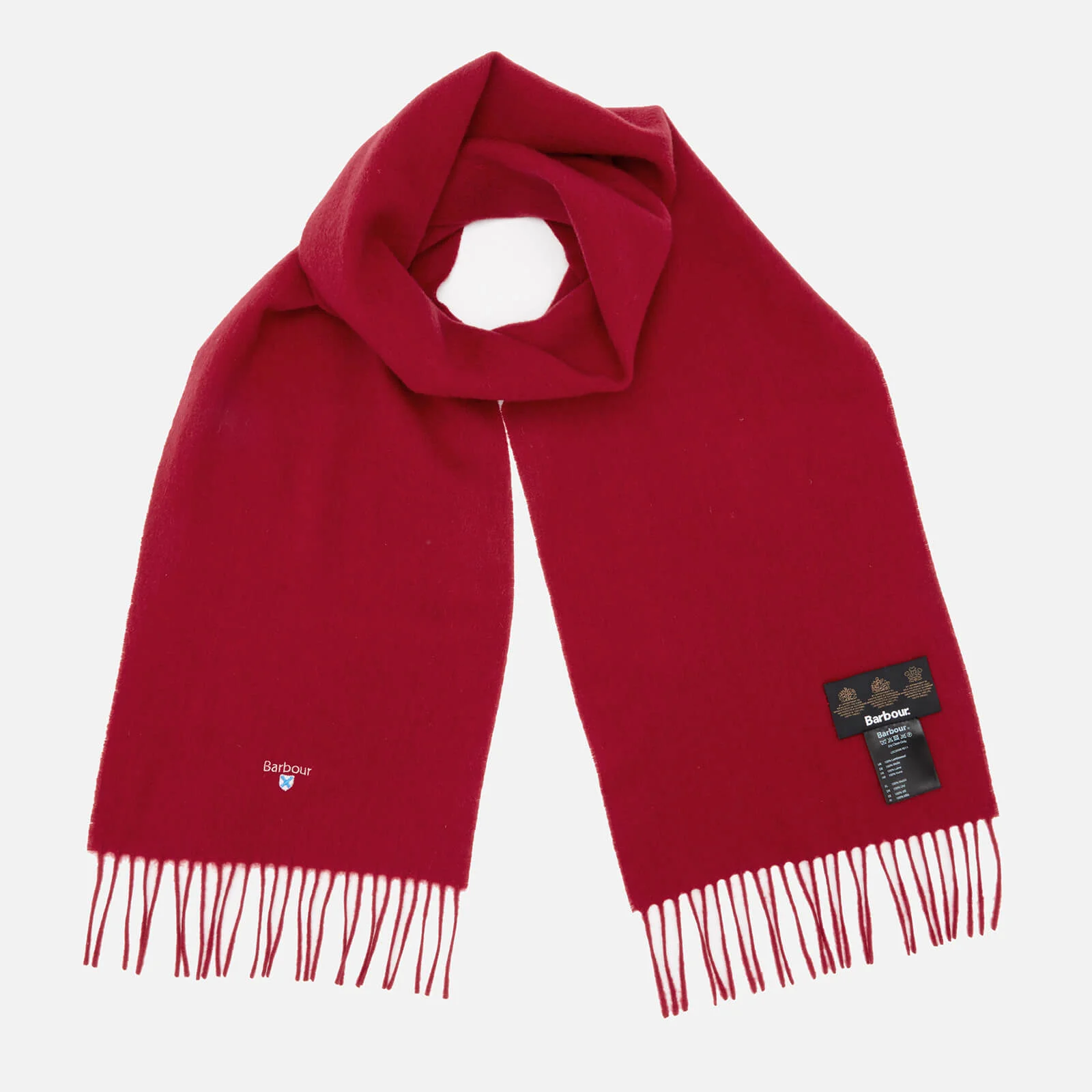Barbour Men's Plain Lambswool Scarf - Red Image 1