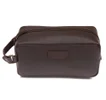 Barbour Men's Compact Leather Wash Bag - Brown - Image 1