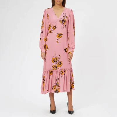 McQ Alexander McQueen Women's Puff Sleeve Volume Dress - Bunny Pink