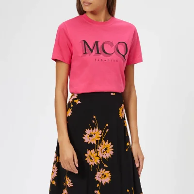 McQ Alexander McQueen Women's Short Sleeve Band T-Shirt - Acid Pink