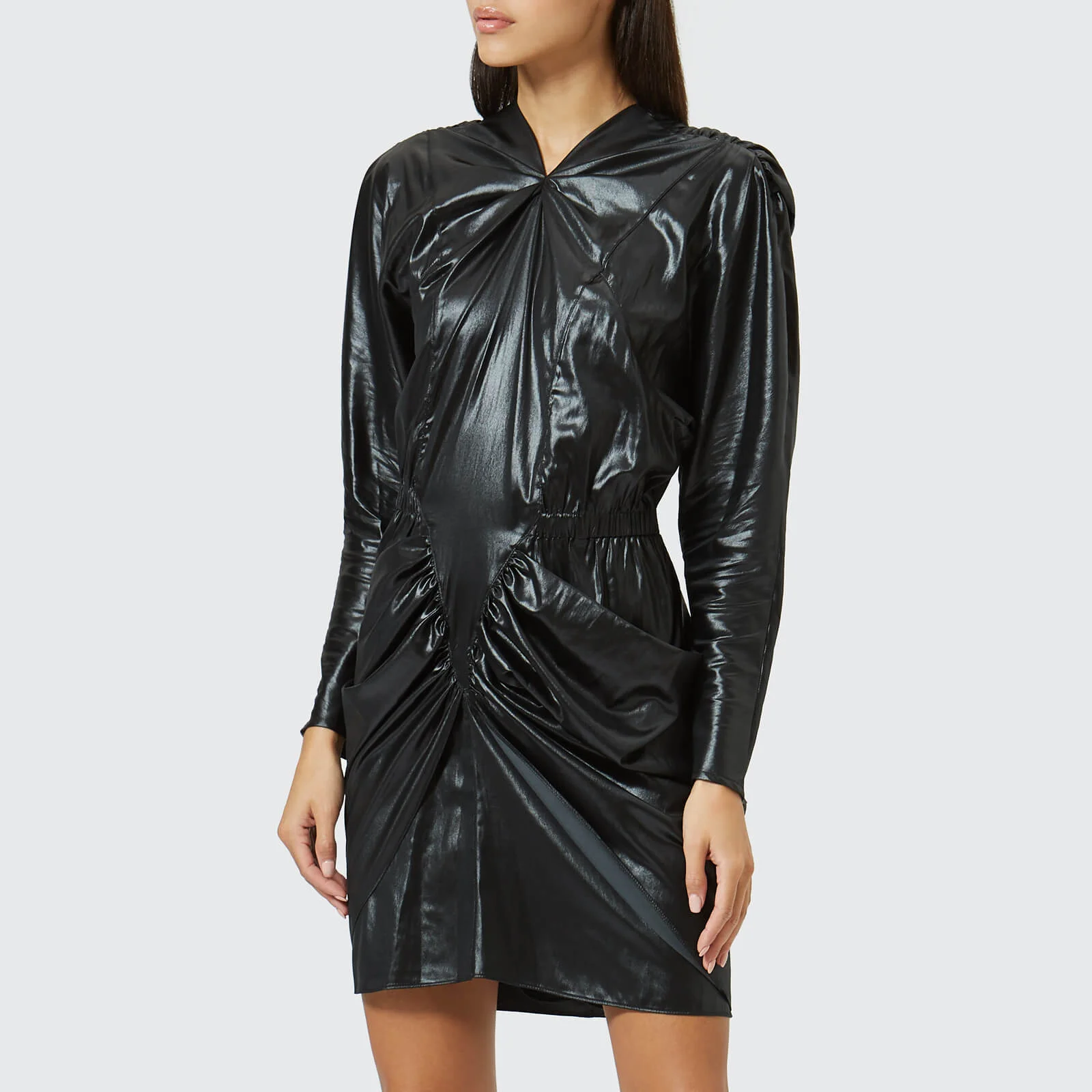 Marant Etoile Women's Soya Shiny Techno Dress - Black Image 1