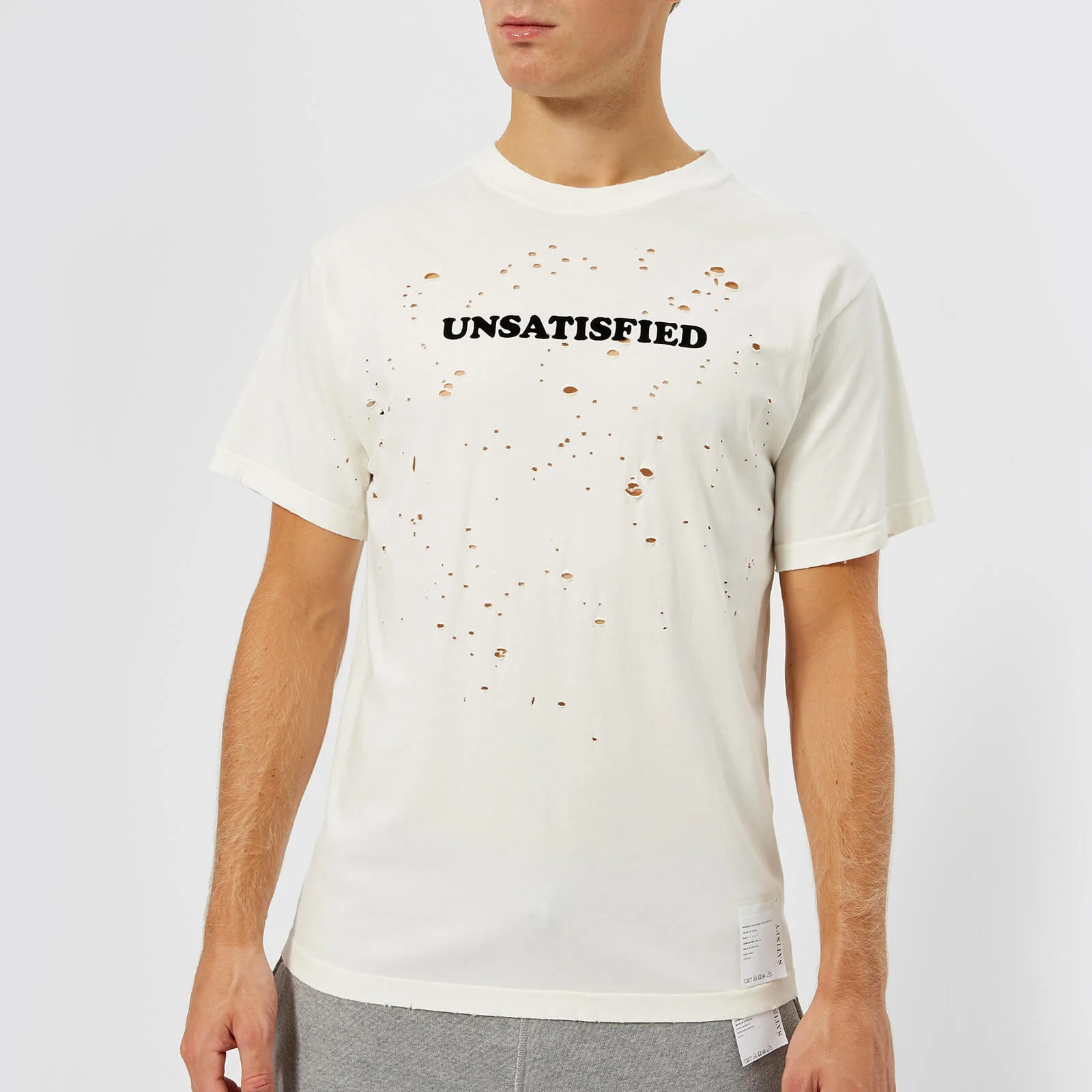 Satisfy Men's Unsatisfied Moth Eaten T-Shirt - Off White Image 1