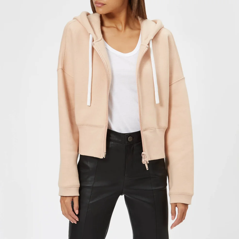 T by Alexander Wang Women's Heavy French Terry Cardigan Sweatshirt - Apricot Image 1
