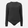 T by Alexander Wang Women's Dry French Terry Sweatshirt Bodysuit - Black - Image 1