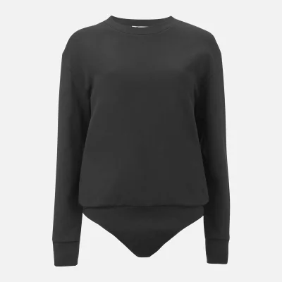 T by Alexander Wang Women's Dry French Terry Sweatshirt Bodysuit - Black