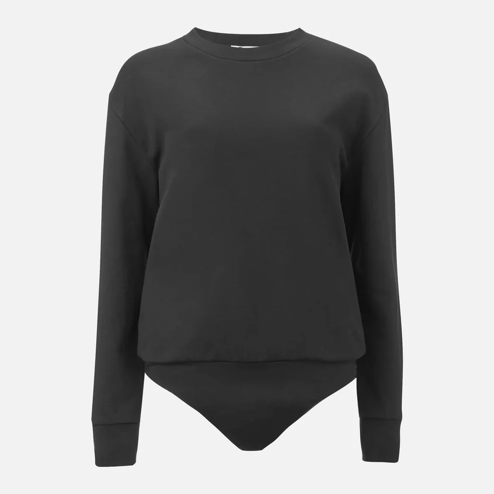 T by Alexander Wang Women's Dry French Terry Sweatshirt Bodysuit - Black Image 1