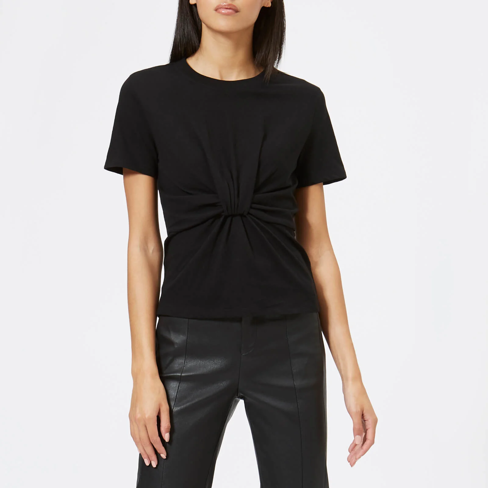 T by Alexander Wang Women's High Twist Jersey T-Shirt with Twist Front Detail - Black Image 1