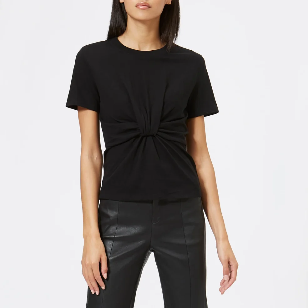 T by Alexander Wang Women's High Twist Jersey T-Shirt with Twist Front Detail - Black Image 1