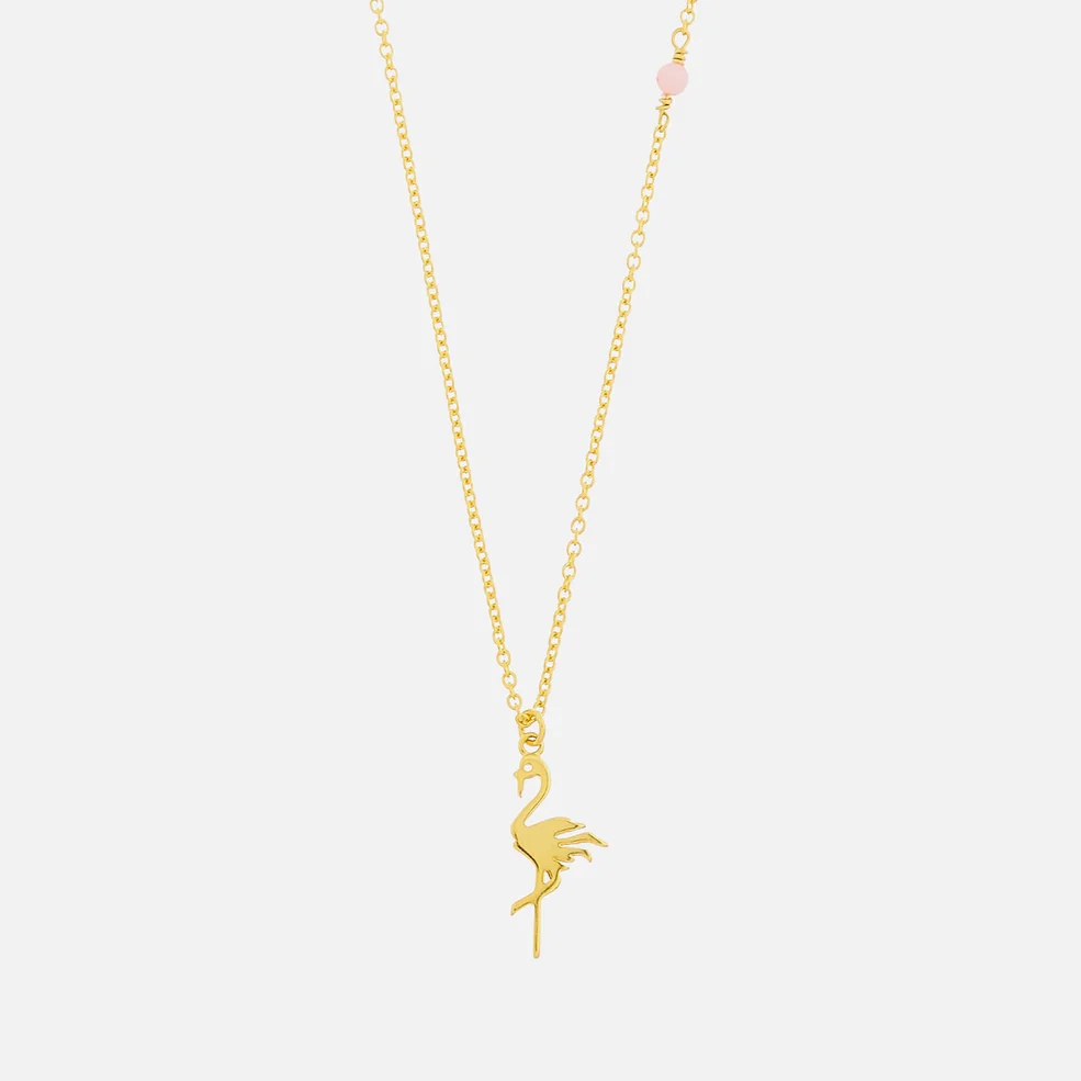 Anni Lu Women's Flamingo Necklace - Gold Image 1