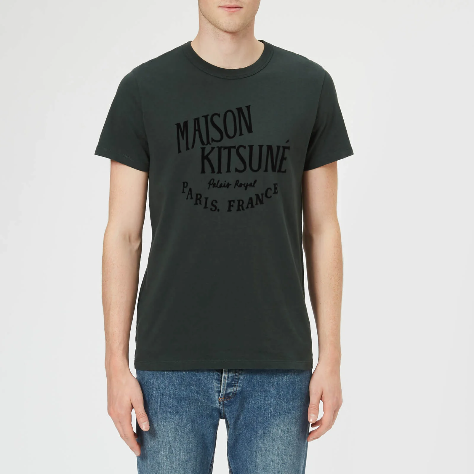 Maison Kitsuné Men's Palais Royal Crew Neck T-Shirt - Dark Green Image 1
