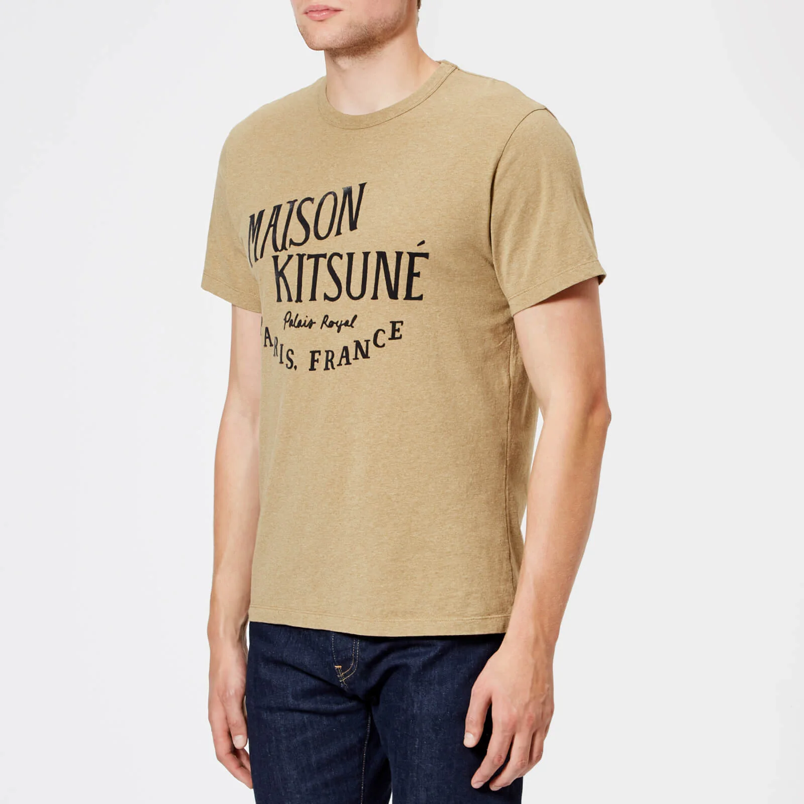 Maison Kitsuné Men's Palais Royal Crew Neck T-Shirt - Beige Melange Image 1