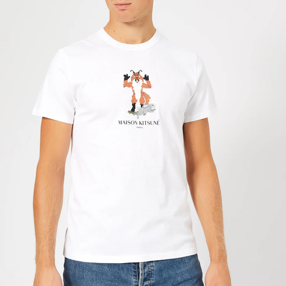 Maison Kitsuné Men's Pixel Fox T-Shirt - White Image 1