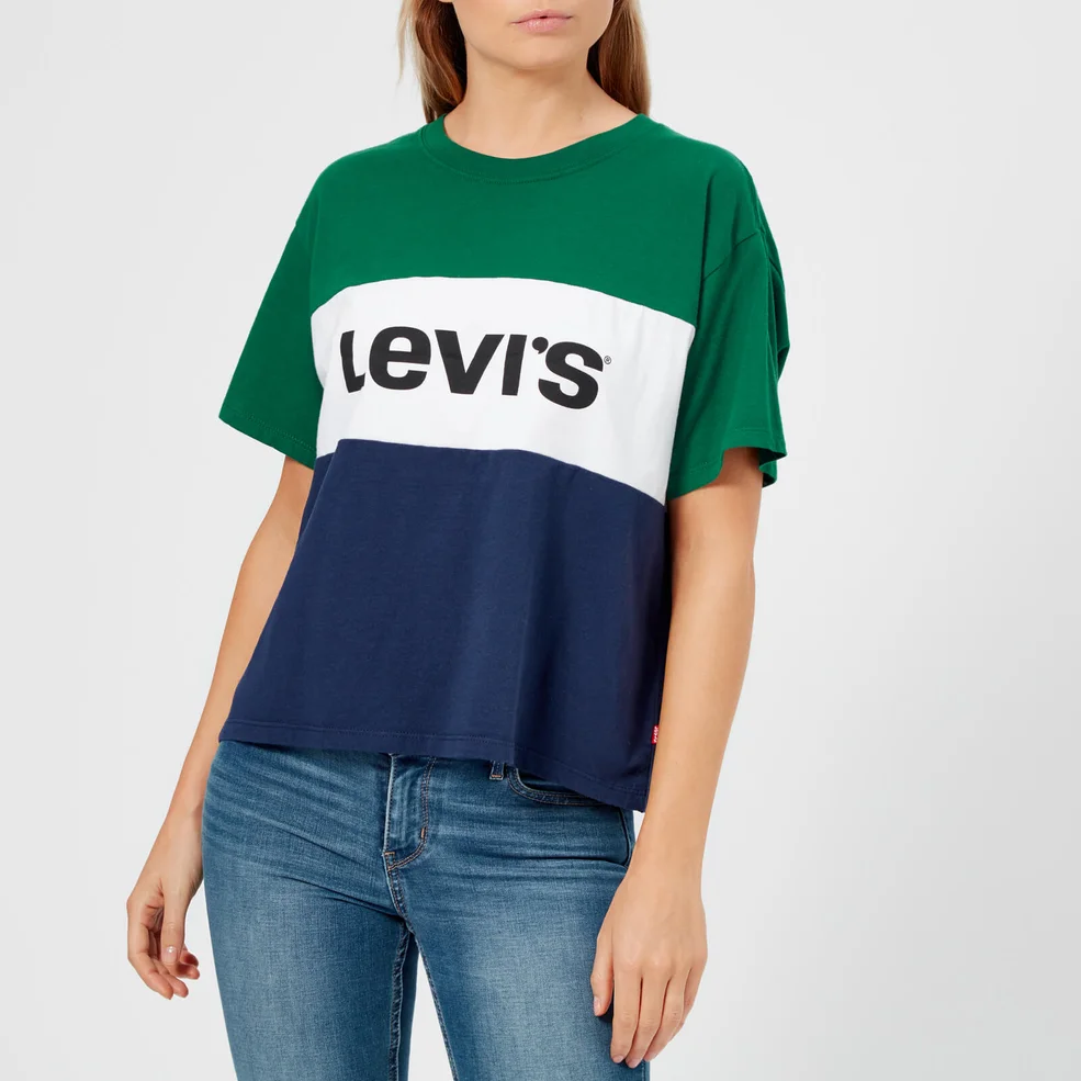 Levi's Women's Colour Block T-Shirt - Evergreen/White Image 1