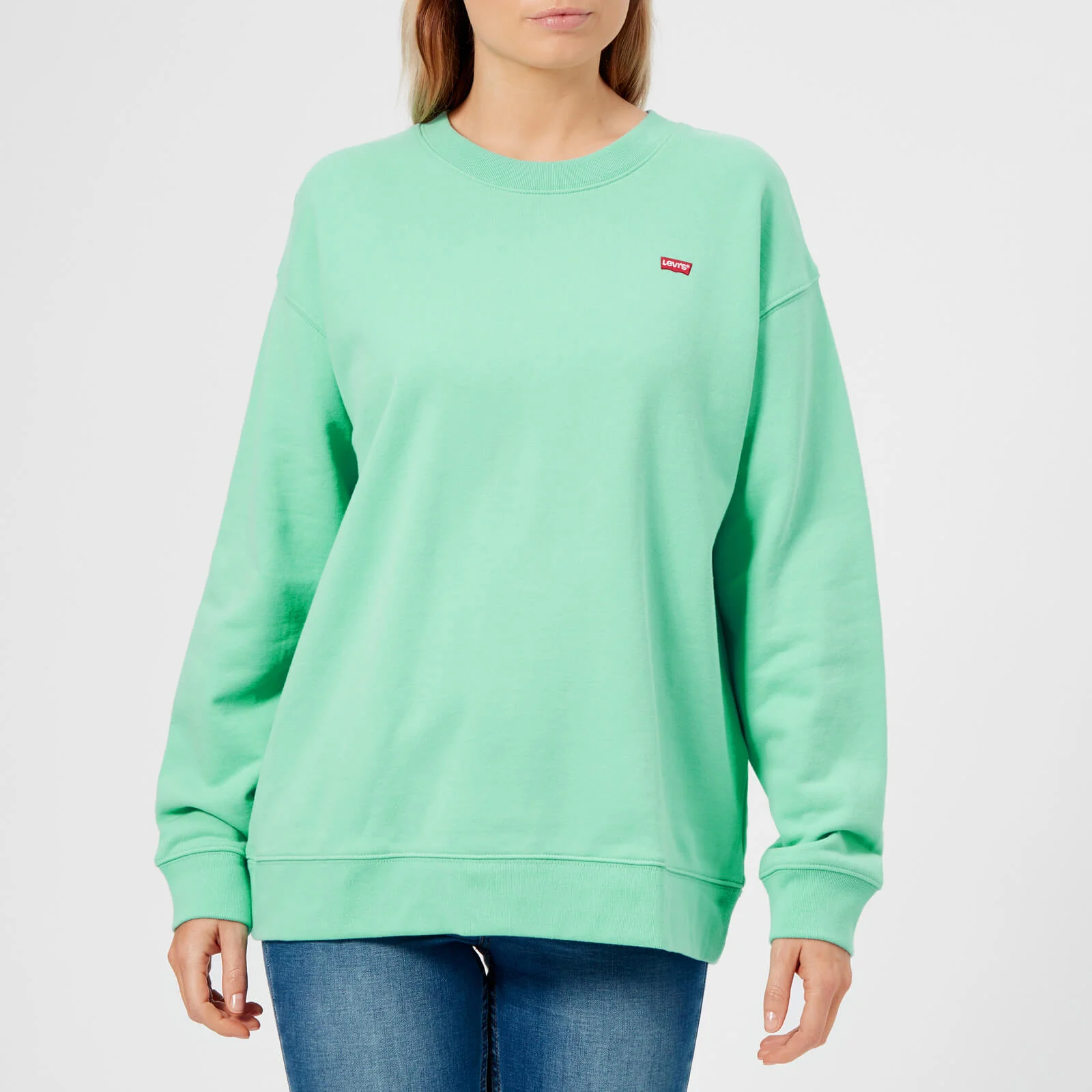 Levi's Women's Oversized Crew Neck Sweatshirt - Garment Dye to Cascade Image 1