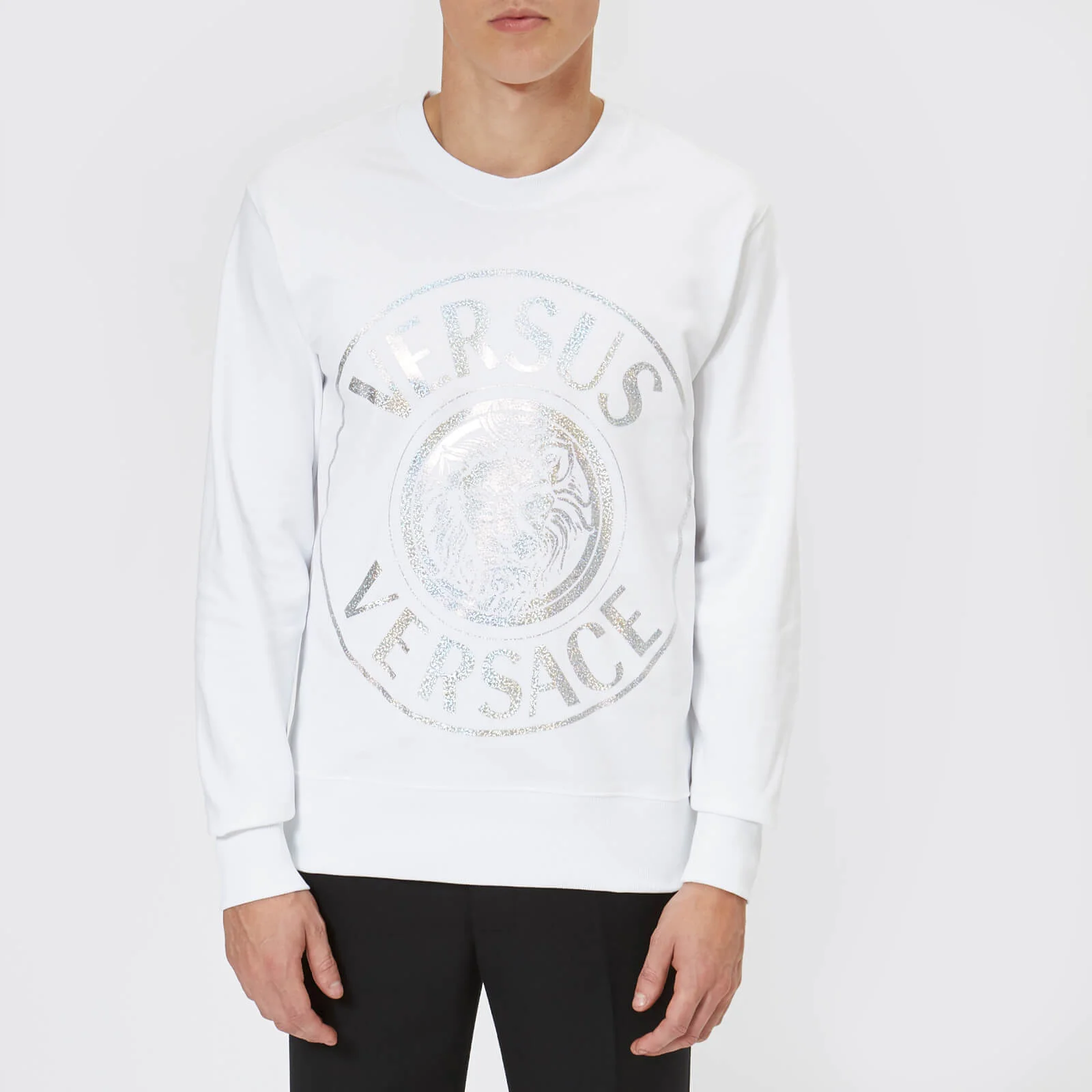 Versus Versace Men's Silver Logo Sweatshirt - White Image 1