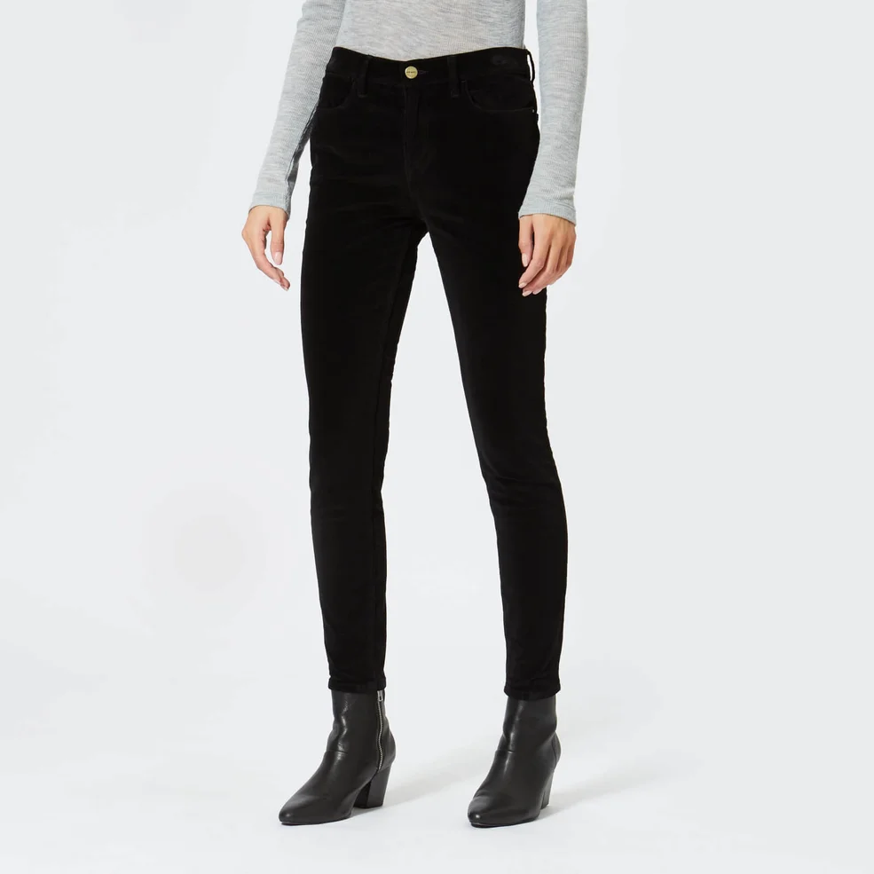 Frame Women's Le High Velveteen Skinny Jeans - Noir Image 1