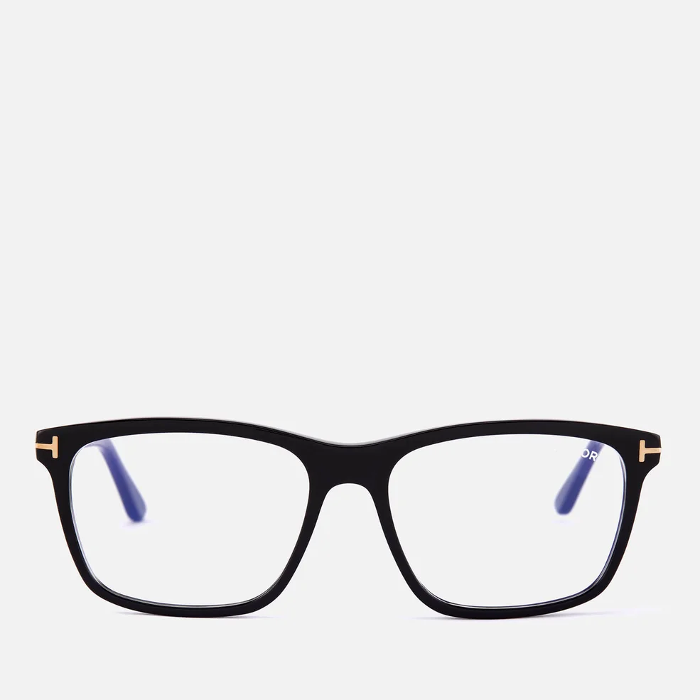Tom Ford Men's Blue Block Square Glasses - Shiny Black Image 1
