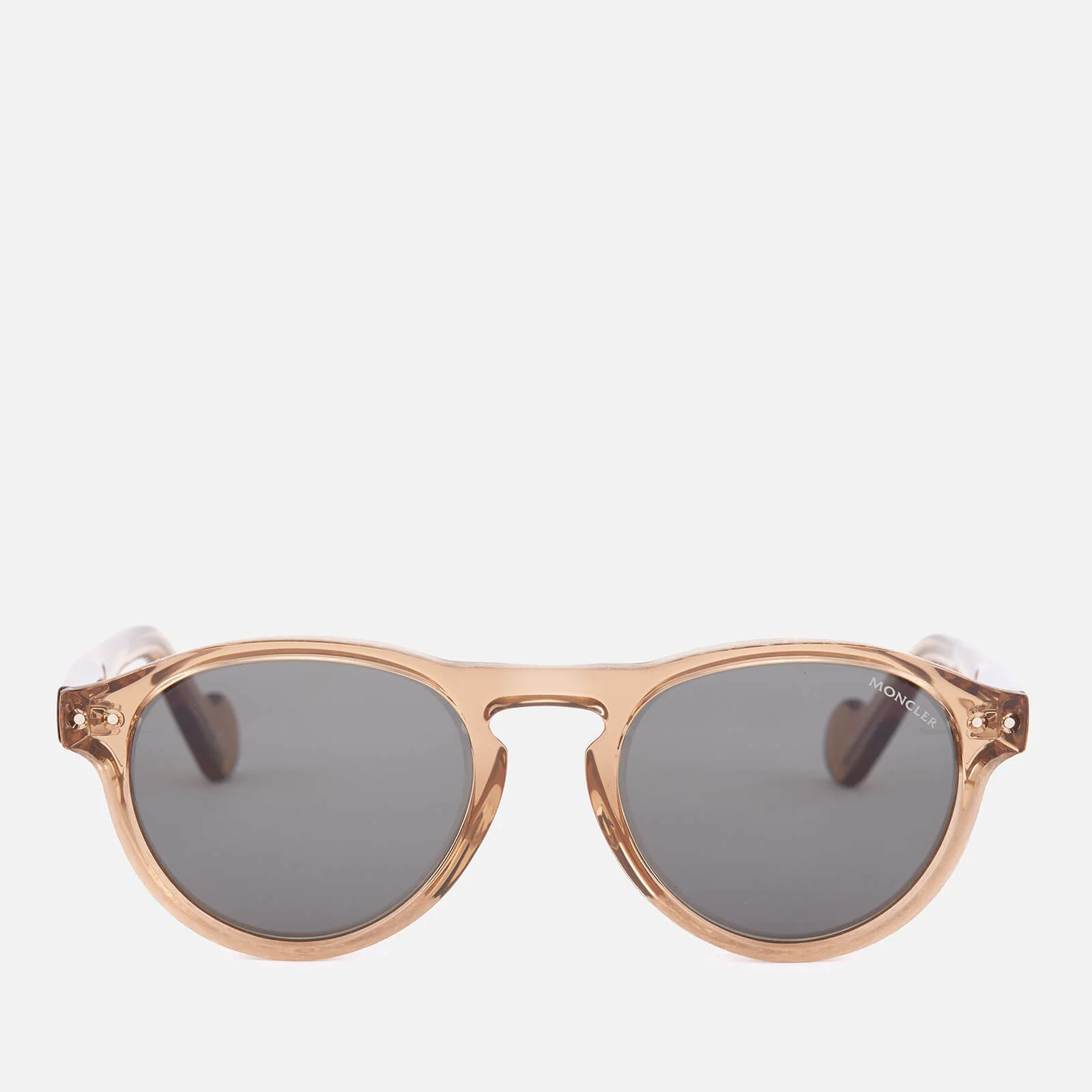Moncler Men's Round Frame Sunglasses - Shiny Light Brown/Green Image 1