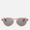 Moncler Men's Round Frame Sunglasses - Shiny Light Brown/Green - Image 1