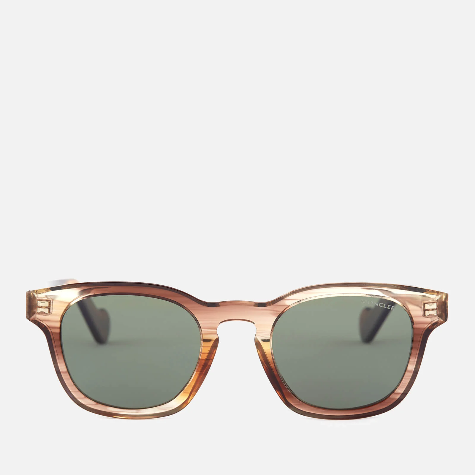 Moncler Men's Wayfarer Sunglasses - Light Brown/Other/Green Polarized Image 1
