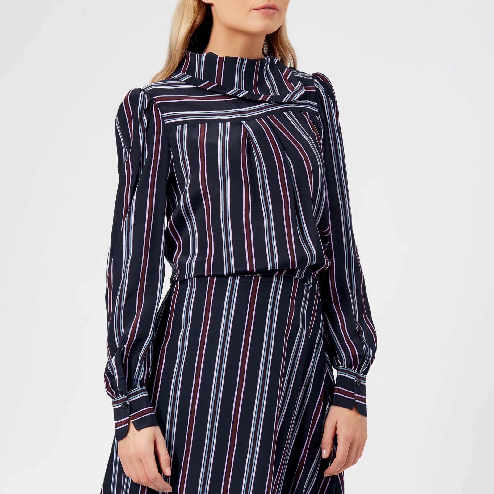 See By Chloé Women's Stripes Blouse - Multicoloured Blue Image 1