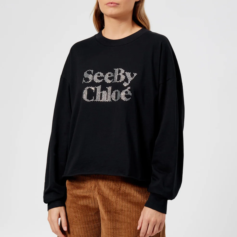 See By Chloé Women's Logo Sweatshirt - Black Image 1