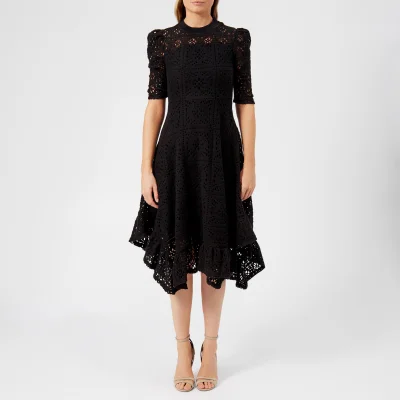 See By Chloé Women's Floral Jersey Lace Midi Dress - Black