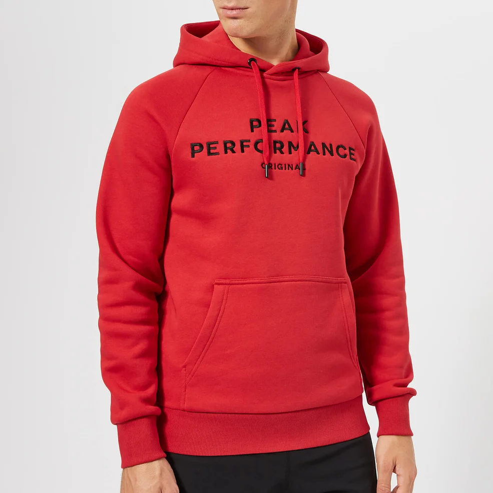 Peak Performance Men's Logo Hoody - Red Pompian Image 1