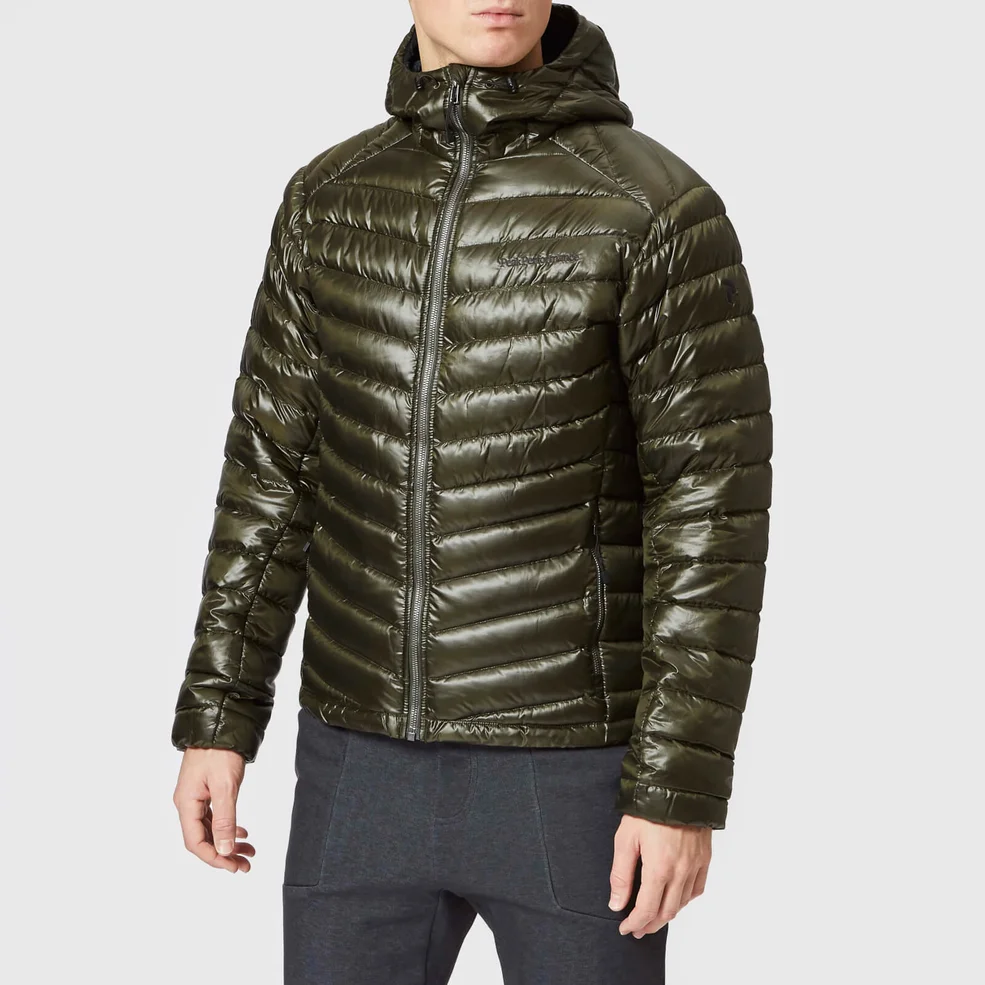Peak Performance Men's Ice Down Hooded Jacket - Forest Night Image 1