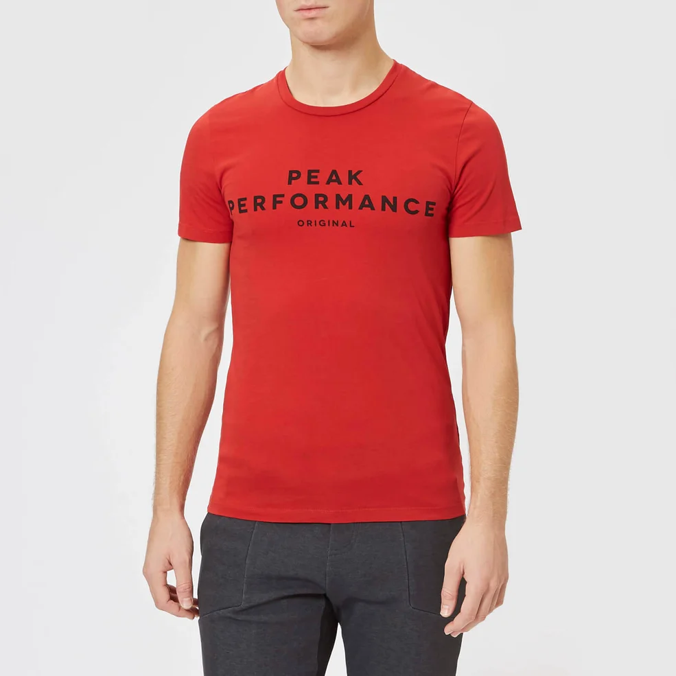 Peak Performance Men's Short Sleeve Logo T-Shirt - Red Pompian Image 1