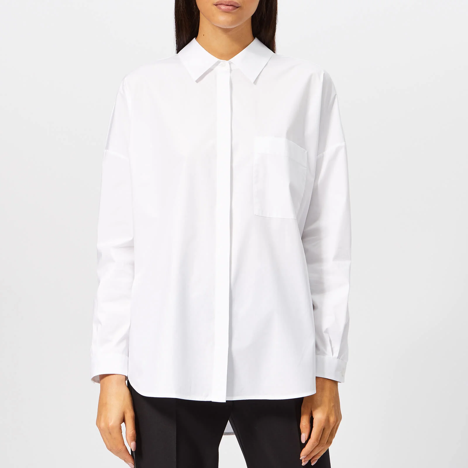 HUGO Women's Enif Shirt with Tie Sides - White Image 1