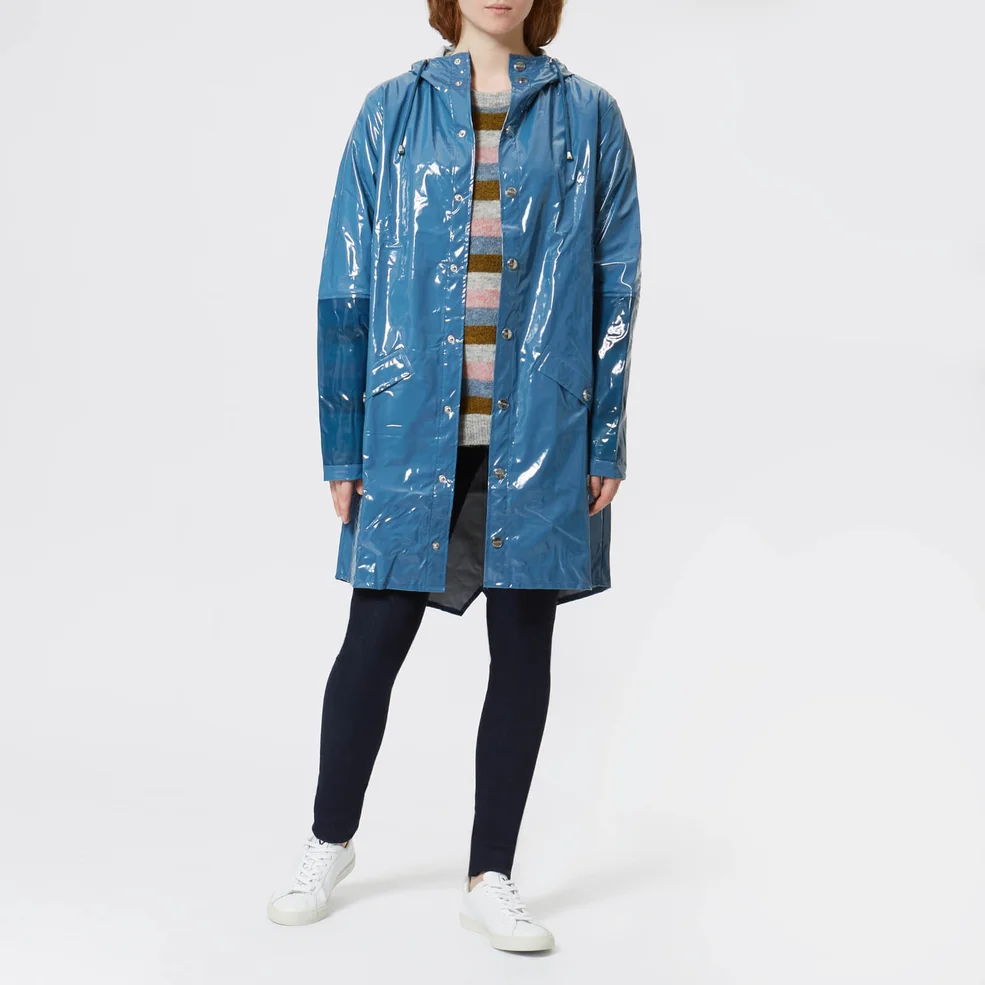 Rains Ltd Long Jacket - Faded Blue Image 1